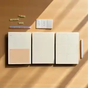 Fark Tanıtım 3’lü Masaüstü Planlayıcı Seti – Bugün & Yarın & Haftalık Plan | Noktalı Sayfa | Koparılabilir Blok | 3 x 80 Yaprak | 90 gr Ivory Kağıt