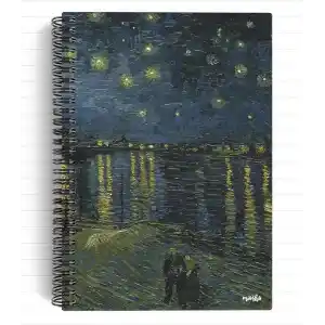 Vincent Van Gogh/Starry Night Over the Rhone,1888 | Spiralli Defter 24 | A5 | Çizgili | 100 Syf |Okul (Düz)