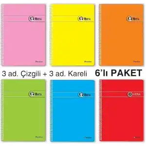 Etika A5 Spiralli Okul Defteri - 6’lı Paket
