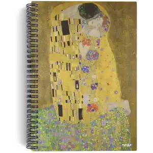 Gustav Klimt/The Kiss, 1907-08 | Spiralli Defter 13 | A5 | Çizgisiz | 100 Sayfa | Sanat