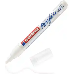 Edding 5100 akrilik markör orta - beyaz - 1 su geçirmez akrilik markör - yuvarlak uçlu 2-3 mm