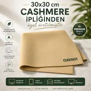Yüksek Kaliteli Kaşmir İpliğinden Üretilmiş Temizleme Bezi, Mikrofiber Malzeme, Ekranlar, Tabletler, Araba İçi Ekranı, Bilgisayar ve TV Ekranları İçin 200gr/M2 30x30 cm