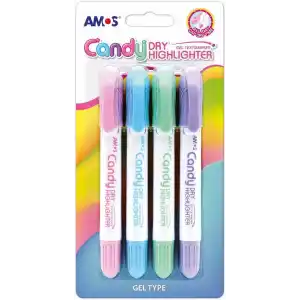 AMOS Kalem Pastel Jel Dry 4 Renkli Set, Çok Renkli