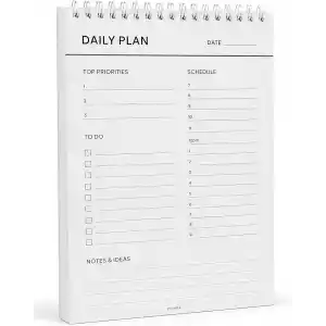 PATARA Daily Planner, Tarihsiz Günlük Ajanda, Masaüstü Planlayıcı, Spiralli
