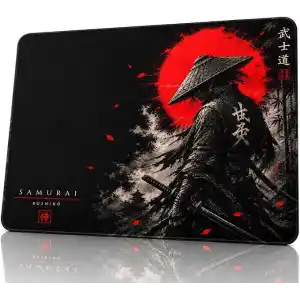 Baskılı Dijital Tasarımlı Oyuncu Mouse Pad, Kaymaz Taban, Dikişli Gaming Mouse Pad Samurai 50x40 Cm