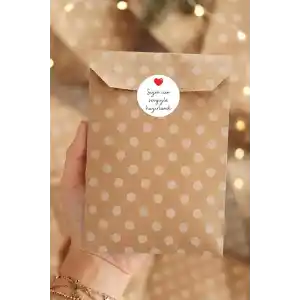 100lü Hediye Paketi Seti, 100 adet Kese Kağıdı (11x20 cm) + 105 adet Sticker