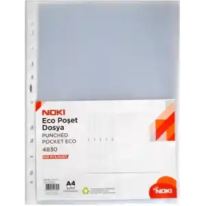 Noki Eco Poşet Dosya A4, 100lü, Şeffaf