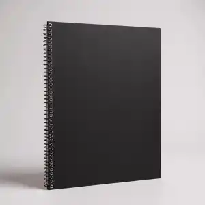Fark Tanıtım Çizgisiz Spiralli Not Defteri, A4 Boyut (21x29,7 cm), 60 Yaprak, 90gr. Ivory Kağıt, Ofis İçin İdeal (Siyah Kapak)