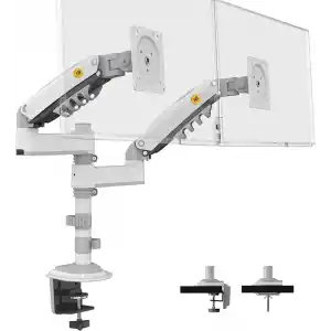 North Bayou Nb H180 17-27 Çift Kol 2-9 kg Amortisörlü Monitör Standı (Beyaz)