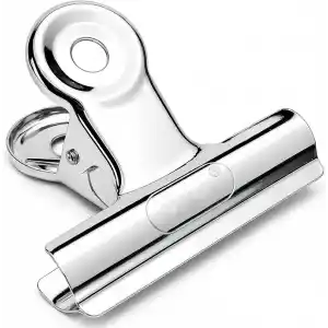 Coverzone Metal Kıskaç Klips 64mm 12 Adet Paslanmaz Çelik Büyük Kağıt Klipsi, Evrak Fotoğraf Not Tutucu Çok Amaçlı Ofis Kırtasiye Klipsi Yaylı Kıskaç CZ-11