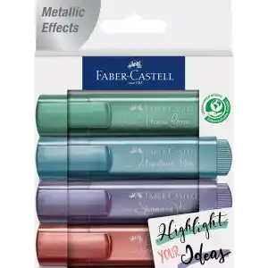 Faber-Castell Fosforlu Kalem 46 Yeni Metalik Renkler 4 Renk 2021