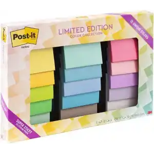 Post-it Notes S n rl retim S per Yap kan Renk Koleksiyonu, 7,62 cm x 7,62 cm, 15 Ped/Paket, 45 Sayfa/Ped (654-15Ssall)