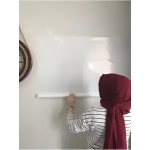 2 Tane 60x100 Beyaz Statik Akıllı Kağıt Yazı Tahtası Duvar,cama, Tahtaya Uygulanır Yapışkansız Beyaz 60 x 100