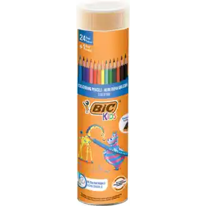 BIC Kids Evolution Kuru Boya Kalemi 25li Metal Tüp, Kıymık Oluşturmaz, Çiğnemeye Karşı Dayanıklı, Kolay Açılır