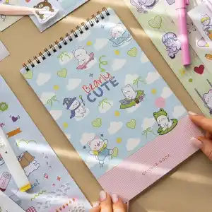 A5 18 Yaprak Bearly Cute Sticker Defteri - 610 Adet Sticker
