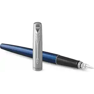 Parker Jotter Mavi Krom Tasarımlı Dolma Kalem, Orta Kalınlıkta Uç, Mavi Mürekkep