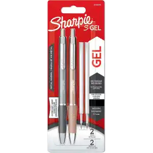 Sharpie S-Gel Metal Jel Kalem, 0,7 mm Uç, Metal Gri & Bronz 2li Paket, Siyah Mürekkep