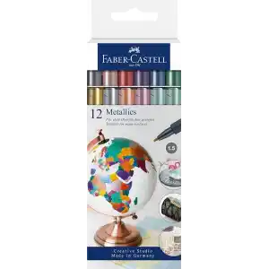 Faber-Castell Metalik Markör, 12li Set
