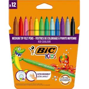 BIC Kids Kid Couleur Keçeli Boya Kalemi, 12li Kutu