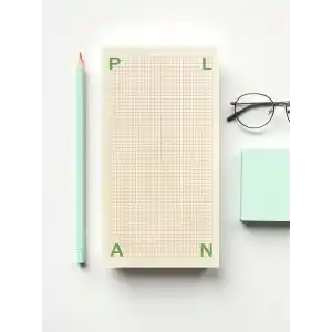 Fark Tanıtım Masaüstü Planlayıcı | Kopar-At Kareli Not Kağıdı Not Defteri | 150 Yaprak, 90 gr Ivory Kağıt | Uzun Form Planlayıcı – 226x118 mm (Plan)
