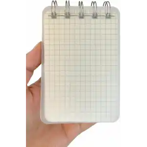 Spelt Mini Boy 7,4X10,5 Cm Spiralli Telli Kareli El Not Defteri 100 Yaprak Şeffaf Sert Kapaklı A7 Defter