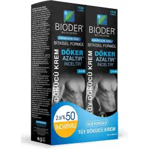 Bioder Tüy Dökücü Krem 2x100 ml Tüy Azaltıcı Etki Erkekler İçin