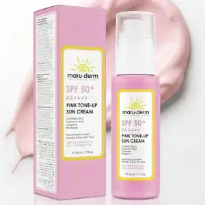Maruderm SPF 50+ Pembe Ton Eşitleyici Güneş Kremi – Doğal Pembe Işıltı Etkili Geniş Spektrum Koruma, Centella Asiatica & Kalamin ile, 50 ML