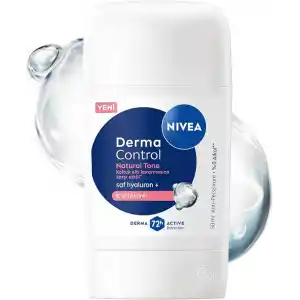 NIVEA Kadın Stick Deodorant Derma Control Natural Tone 50 ml, Koltuk Altı Kararmasına Karşı Etkili, Eşit Cilt Tonu, 72 Saat Anti Perspirant Koruma, C Vitamini, Hyaluronik Asit, Alkol İçermez