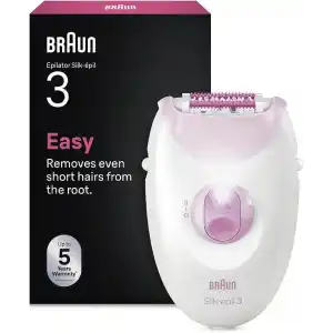 Braun Silk·épil 3 Kablolu Epilatör, Kalıcı Pürüzsüz Cilt, 3-000