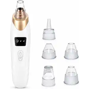 Robeve Auhma AHB01 Vakumlu Siyah Nokta Temizleme Cihazı – 3 Kademeli Emiş Gücü, 5 Farklı Başlık, USB Şarjlı Kablosuz Gözenek Temizleyici, Yağ ve Kir Temizleme, Yüz Cilt Bakım Cihazı