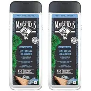 Le Petit Marseillais Men Mineraller ve Sedir Ağacı Duş Jeli 400 ml x2