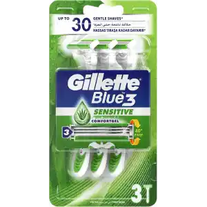Gillette Blue3 Sensitive Kullan At Tıraş Bıçağı 3lü 1 Paket