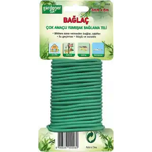 Gardener 3010 Bağlaç, Çok Amaçlı Yumuşak Bağlama Teli - 3Mm X 8M