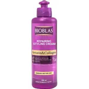 Bioblas Şekillendirici Saç Bakım Kremi – Keratin & Kolajen, belirgin bukleler için, görünür hacim ve yoğun bakım – 250 ml