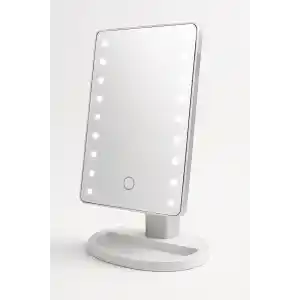 Busstier Led Işıklı Makyaj Aynası Dokunmatik 3 Işık Modlu Ayarlanabilir Oynar Başlıklı Masa Üstü Ayna Beyaz Işık Gün Işığı Sıcak Işık