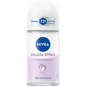 NIVEA Kadın Roll-on Deodorant Double Effect 50ml, 72 Saat Anti-perspirant Koruma, Alkolsüz, Pürüzsüz Koltuk Altı