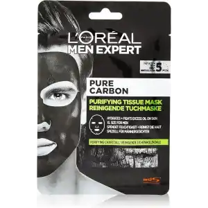 LOréal Paris Men Expert Pure Charcoal Arındırıcı Kağıt Yüz Maskesi, 1 Adet, 30 g