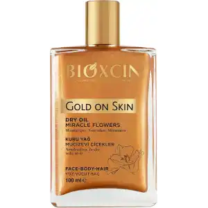 Bioxcin Gold On Skin Kuru Yağ – Yasemin, Manolya, Hanımeli, Kalendula ve Hindistan Cevizi Yağları İçeren Işıltı Veren Nemlendirici – 100 ml – Tüm Cilt Tipleri İçin