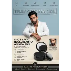 Transformacion SİYAH Saç Sakal Kapatıcı KREM Pudra Seyreklik Giderici Dolgunlaştırıcı Hair Touch Up 723608