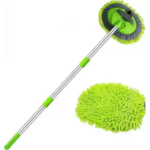 Mayaglory Alüminyum Gövdeli Teleskopik Araç Yıkama Mopu Uzayabilir Saplı Mikrofiber Mop, Yedek Bezli, Çıkarılabilir Başlık, Araba Fırçası,Oto Fırça, Çizmez Kırılmaz (Araba Yıkama Fırcası (OtoMop))