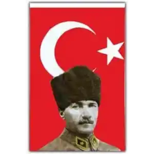 Mustafa Kemal Atatürklü Bayrak - Atalı Türk Bayrağı 50x75cm,NoColor-4fad55d8