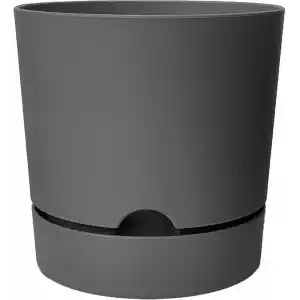 ToXA Begonya Saksı Tabaklı Drenajlı Mat Plastik Çiçek Saksısı (1 Adet, 9 Litre, 25cm, Gri)