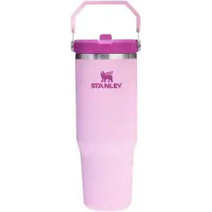 Stanley IceFlow Flip Straw Tumbler Pipetli Termos Bardak, 0.89 Litre, Kiraz Çiçeği (Cherry Blossom)