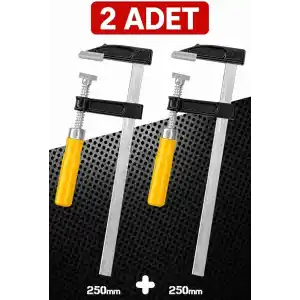 Zephoo 2 Adet Çelik F Tipi Mobilyacı Işkencesi 50x250mm Ile 50x250 mm Marangoz F Kelepçesi