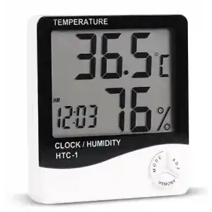 Wellhise HTC-1 Dijital Termometre Sıcaklık Ve Nem Ölçer Higrometre Masa Alarm