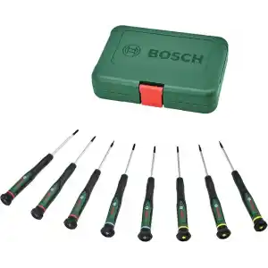 Bosch Hassas Tornavida Seti 8 Parça (S2 Sert Çelik Tornavida Ev Sabitleme, Model Yapımı, El İşçiliği; Hassas ve Manyetik Uç; PH/TX/SL; Renk Kodlu Boyut; Yumuşak Tutucu)