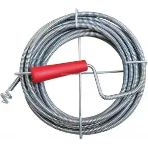 Kanal Açma Teli, 9 mm Kalınlık, Dayanıklı Metal Tel, Lavabo ve Gider Borusu Açacağı, Tıkanıklık Giderici, Spiral Tel, Ergonomik Sap, Kolay Kullanım, Lavabo, Tuvalet, Banyo, Küvet Açıcı (5 M)