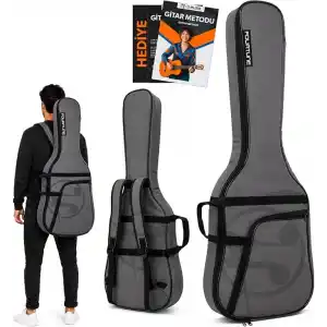 Fourtune Atlas Gri Elektro Gitar Çantası Gigbag Kalın (Soft Case) (Gri, Elektro Gitar)