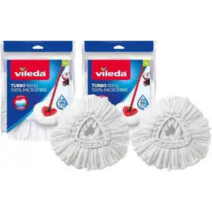 Vileda Turbo Classic mop yedek başlık, mikrofiber, beyaz, 2 adet