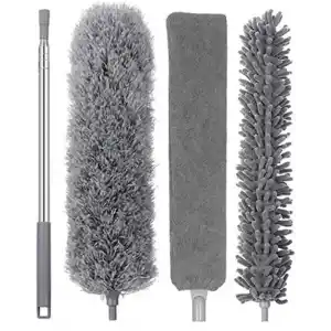 Krafz® Home Teleskopik 3lü Mop Toz Alma Püskülü Çok Fonksiyonlu Temizlik Seti,Boşluk Ve Tavan Temizliği İçin Uzayabilir Toz Alma Seti
